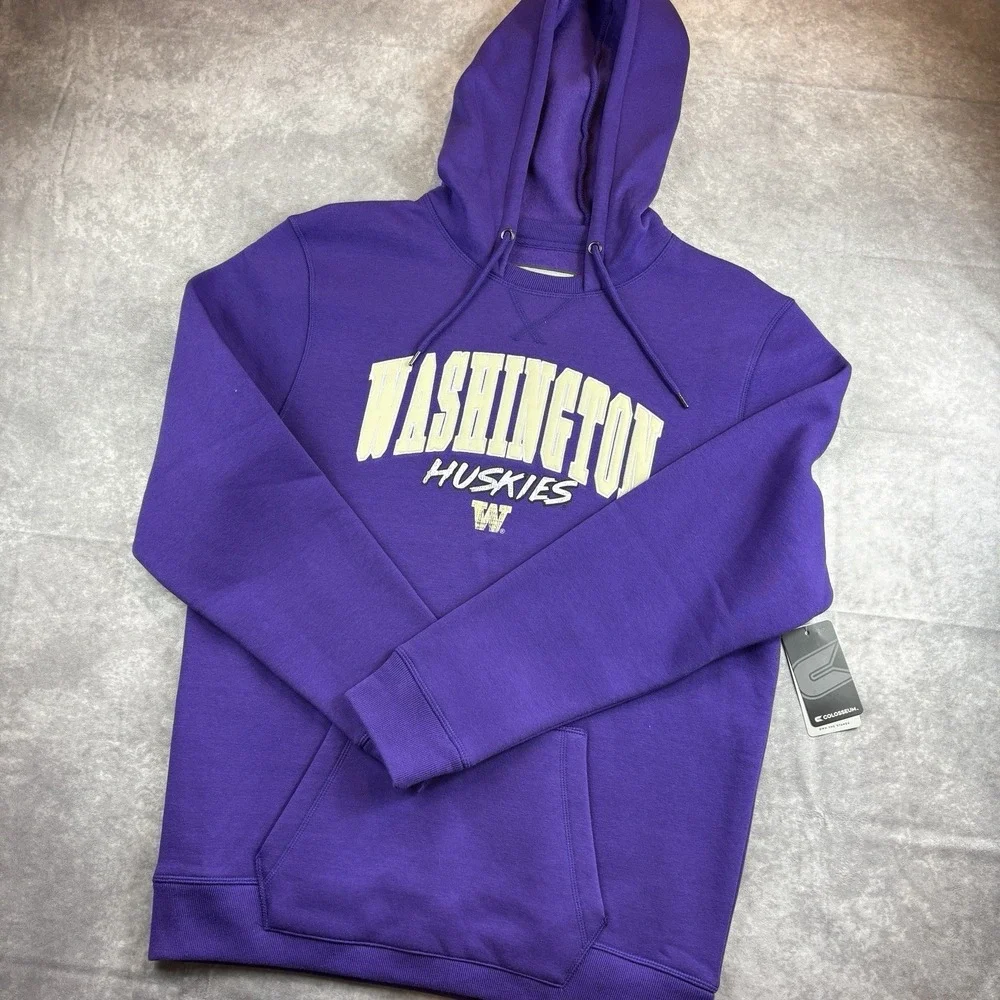 Washington Huskies Hoodie Mens L Purple College Colosseum Sample Rare NEW